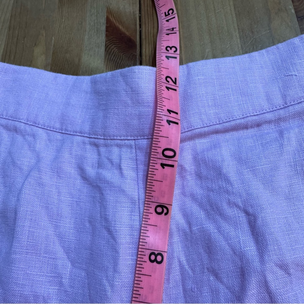 A&F Linen & Cotton Scalloped High Waist Shorts Pockets Feminine Sweet Summer - Picture 10 of 12